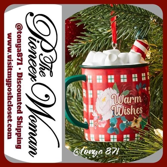 2022 🦋 New Pioneer Woman Christmas Mug Ornament, Qty 1 - Picture 1 of 4
